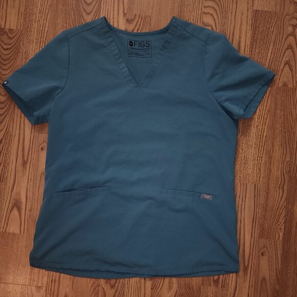 Figs Scrubs Casma 3 Pocket Scrub Top in Hydrogreen Limited Edition Size Medium - Picture 3 of 3